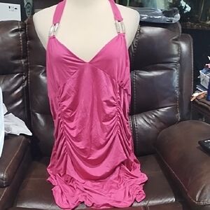 Diva Fuchsia Halter Dress
